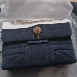 Kurt Geiger London Navy Mini Kensington Convertible Leather Crossbody Bag, New